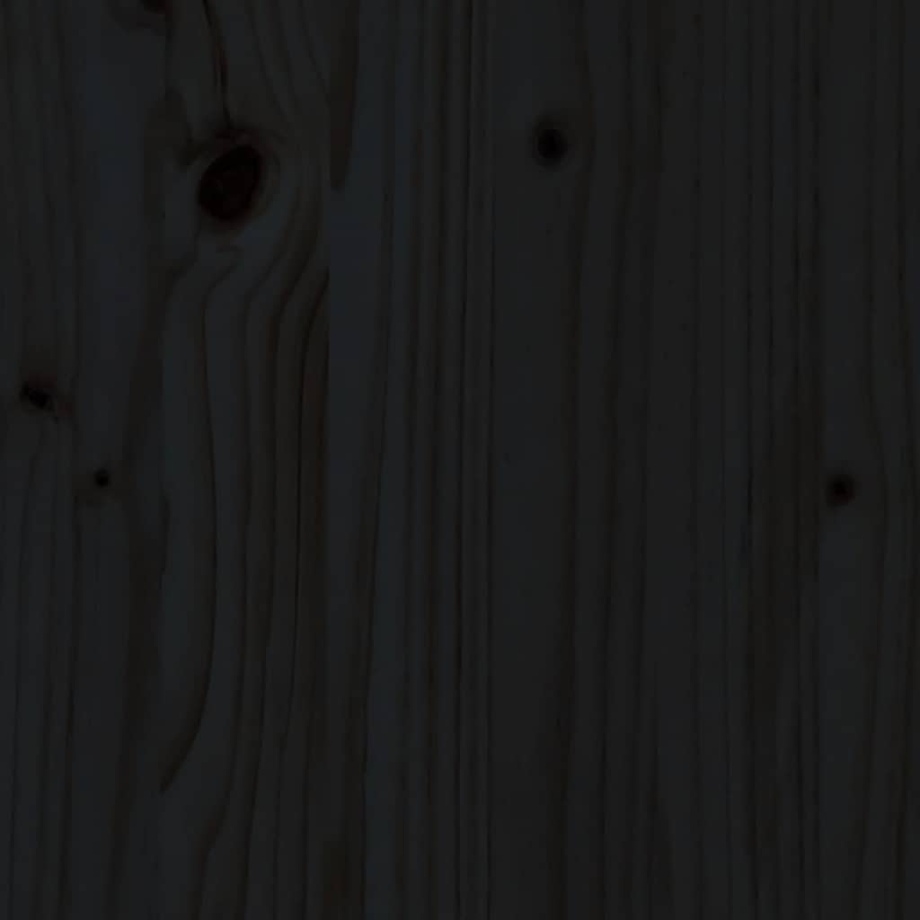 Bed Headboard Black 146x4x100 cm Solid Wood Pine