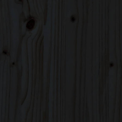 Bed Headboard Black 146x4x100 cm Solid Wood Pine