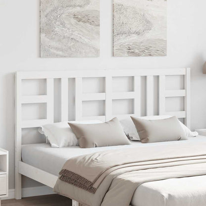Bed Headboard White 156x4x100 cm Solid Wood Pine