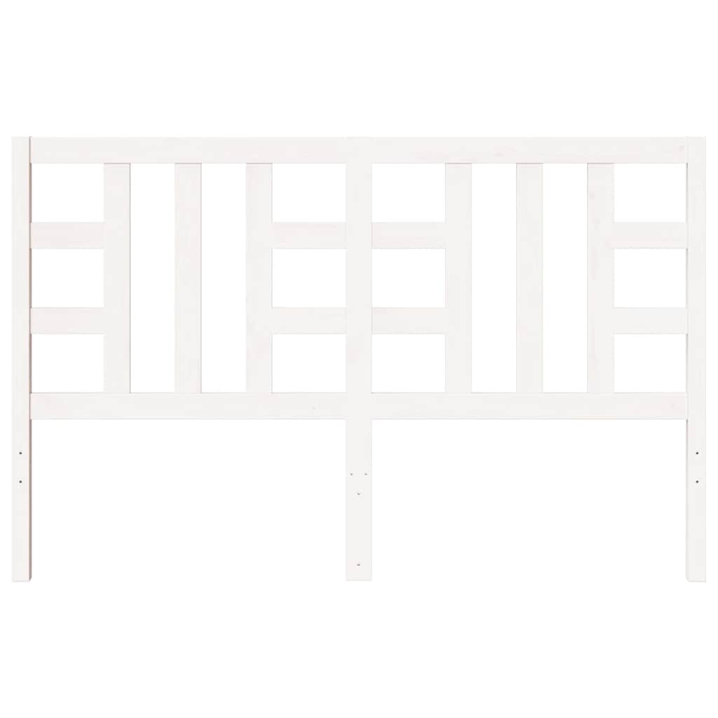 Bed Headboard White 156x4x100 cm Solid Wood Pine