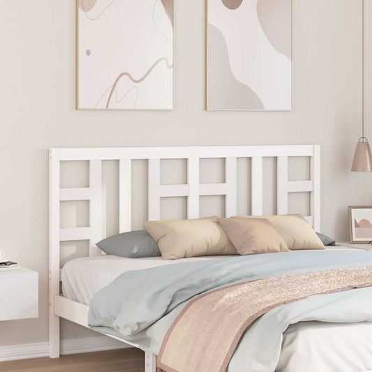 Bed Headboard | White | Solid Pine Wood | 156x4x100 cm | Durable