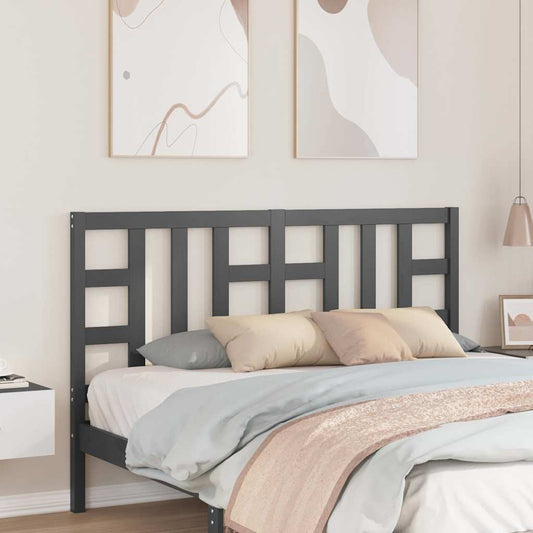 Bed Headboard | Grey | Solid pine wood | 166 x 4 x 100 cm