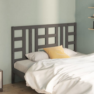 Bed Headboard Grey 166x4x100 cm Solid Wood Pine