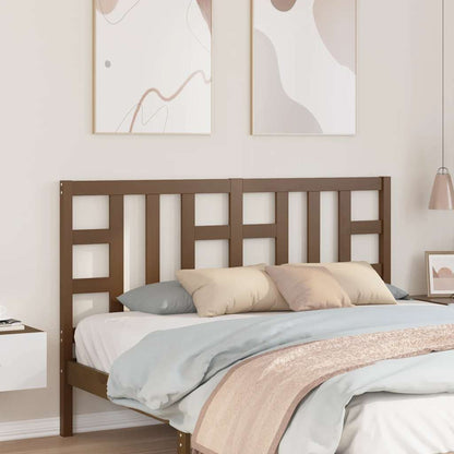 Bed Headboard Honey Brown 166x4x100 cm Solid Wood Pine