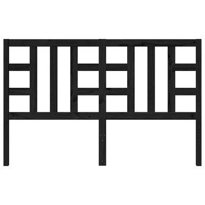 Bed Headboard Black 166x4x100 cm Solid Wood Pine