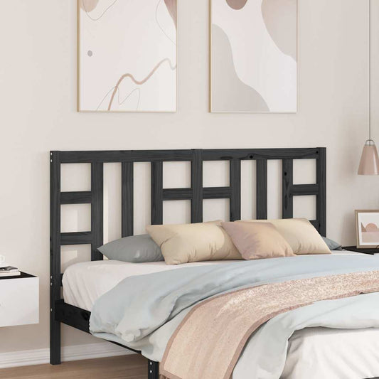 Bed Headboard | Black | Solid pine wood | 166 x 4 x 100 cm