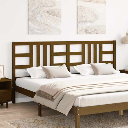 Bed Headboard Honey Brown 206x4x100 cm Solid Wood Pine