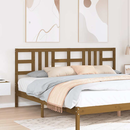 Bed Headboard Honey Brown 206x4x100 cm Solid Wood Pine