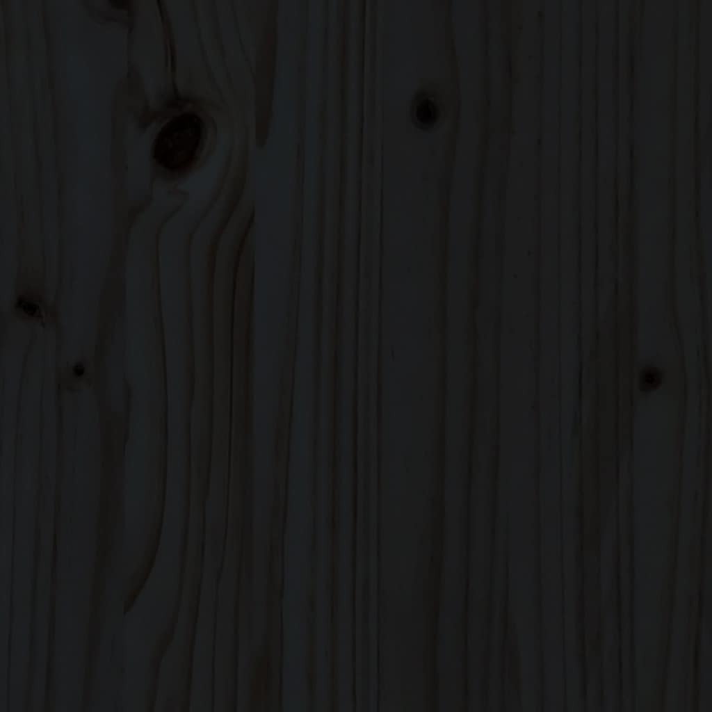 Bed Headboard Black 206x4x100 cm Solid Wood Pine