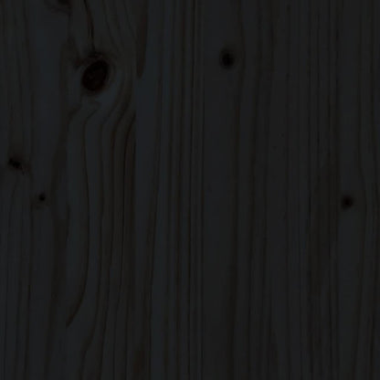 Bed Headboard Black 206x4x100 cm Solid Wood Pine