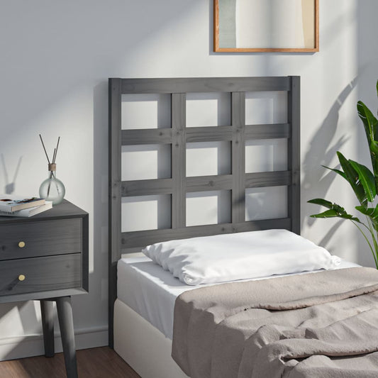 Bed Headboard | Grey | Solid pine wood | 80.5x4x100 cm | Durable