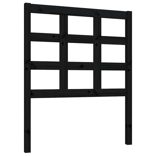 Bed Headboard | Black | Solid Pine Wood | Standard |  Durable