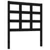 Bed Headboard Black 80.5x4x100 cm Solid Wood Pine