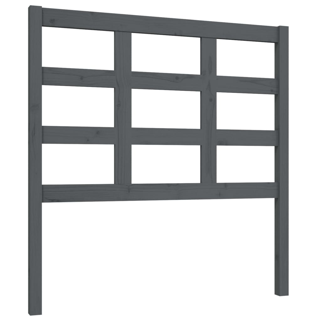Bed Headboard Grey 95.5x4x100 cm Solid Wood Pine