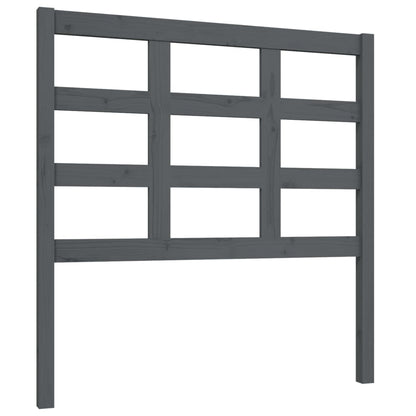 Bed Headboard Grey 95.5x4x100 cm Solid Wood Pine