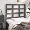 Bed Headboard Grey 95.5x4x100 cm Solid Wood Pine