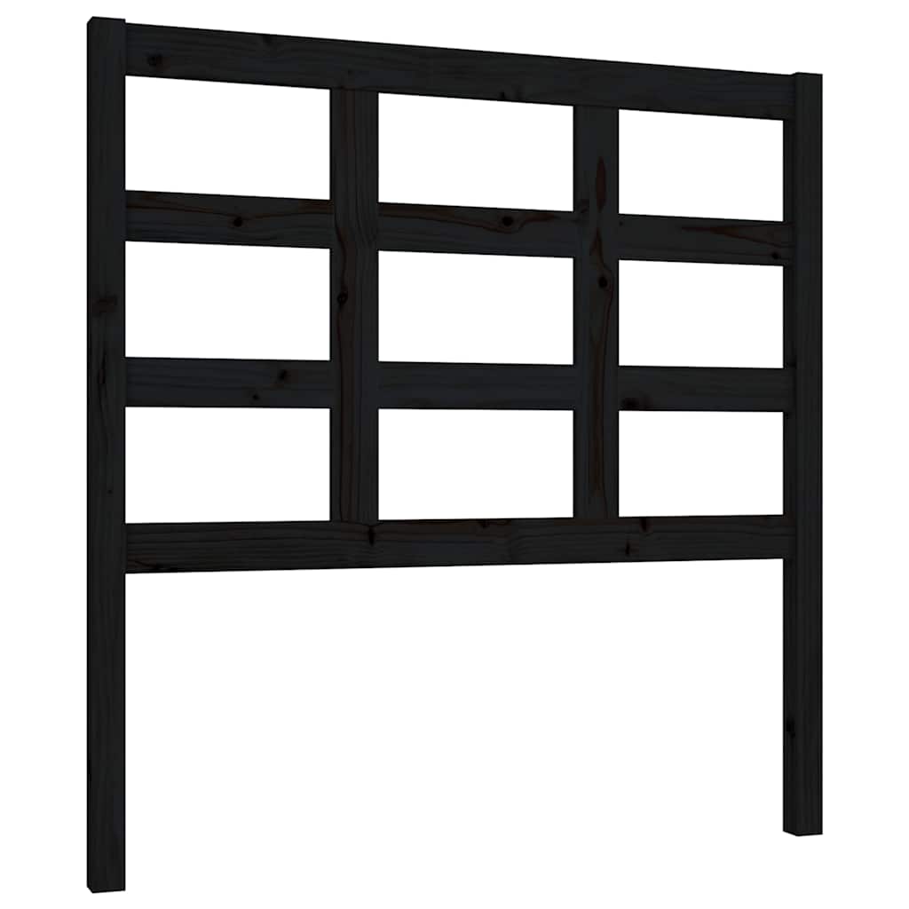 Bed Headboard | Black | Solid pine wood | 95.5x4x100 cm |  Durable