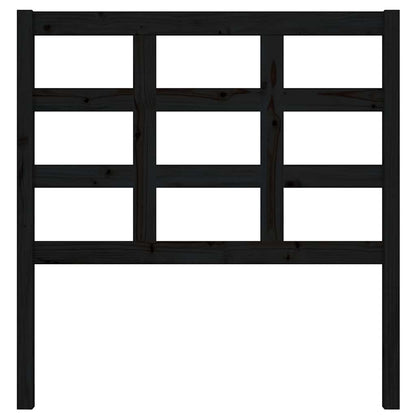 Bed Headboard | Black | Solid pine wood | 95.5x4x100 cm |  Durable