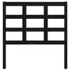 Bed Headboard Black 95.5x4x100 cm Solid Wood Pine