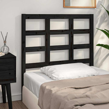Bed Headboard | Black | Solid pine wood | 95.5x4x100 cm |  Durable