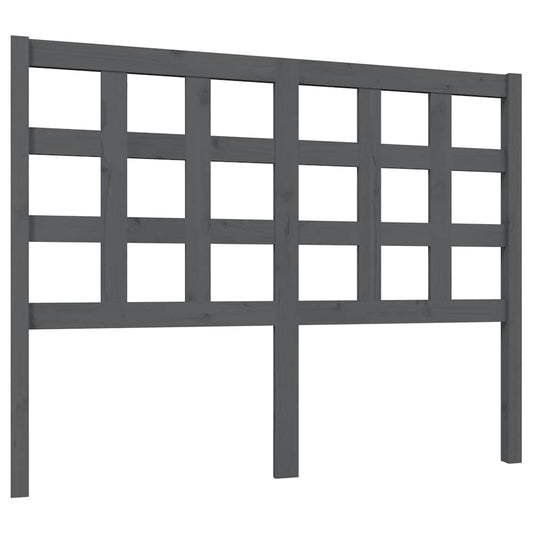 Bed Headboard | Grey | Solid pine wood | 125.5x4x100 cm | Nice Design
