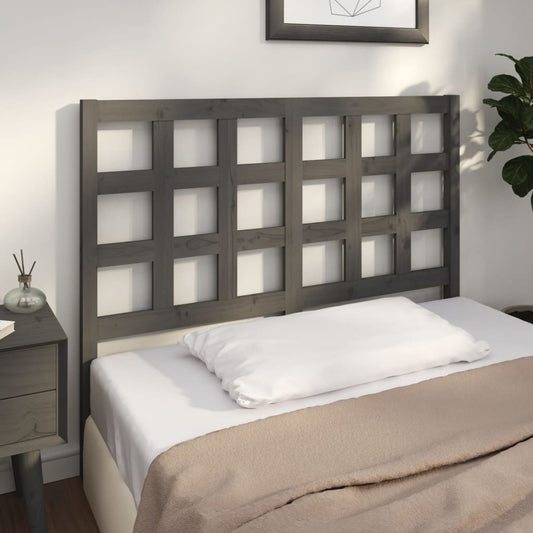 Bed Headboard | Grey | Solid pine wood | 125.5x4x100 cm | Nice Design