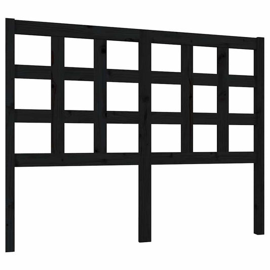 Bed Headboard | Black | Solid Pine Wood | Standard | Durable