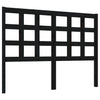 Bed Headboard Black 125.5x4x100 cm Solid Wood Pine