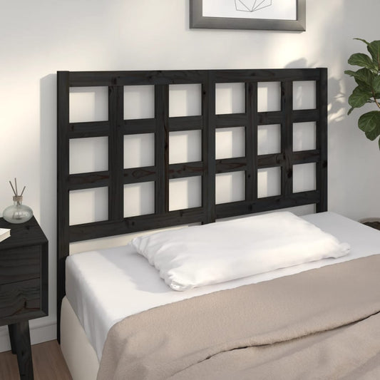 Bed Headboard | Black | Solid Pine Wood | Standard | Durable
