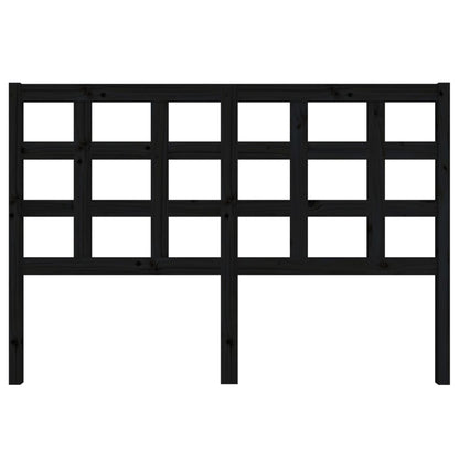 Bed Headboard Black 145.5x4x100 cm Solid Wood Pine