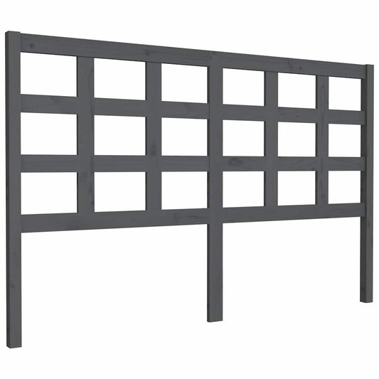 Bed Headboard | Grey | Solid pine wood | Standard Double