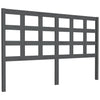 Bed Headboard Grey 156x4x100 cm Solid Wood Pine