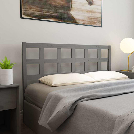 Bed Headboard | Grey | Solid pine wood | Standard Double