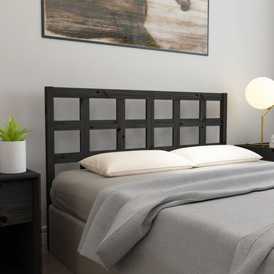 Bed Headboard Black 165.5x4x100 cm Solid Wood Pine