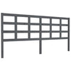 Bed Headboard Grey 205.5x4x100 cm Solid Wood Pine