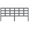 Bed Headboard Grey 205.5x4x100 cm Solid Wood Pine
