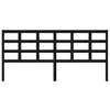 Bed Headboard Black 205.5x4x100 cm Solid Wood Pine