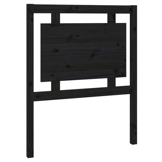 Bed Headboard | Black | Solid pine wood | 80.5 x 4 x 100 cm