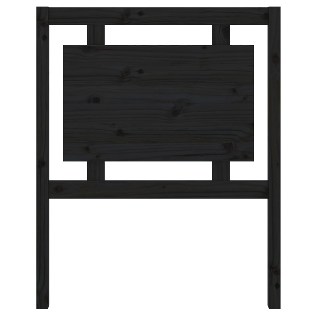 Bed Headboard Black 80.5x4x100 cm Solid Pine Wood
