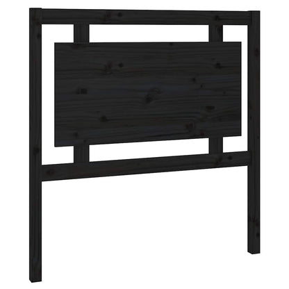 Bed Headboard | Black | Solid Pine Wood | Standard | Decorative Inlays