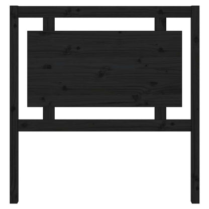Bed Headboard | Black | Solid Pine Wood | Standard | Decorative Inlays