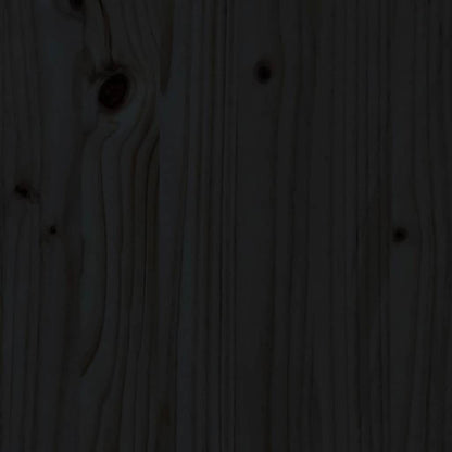 Bed Headboard | Black | Solid Pine Wood | Standard | Decorative Inlays
