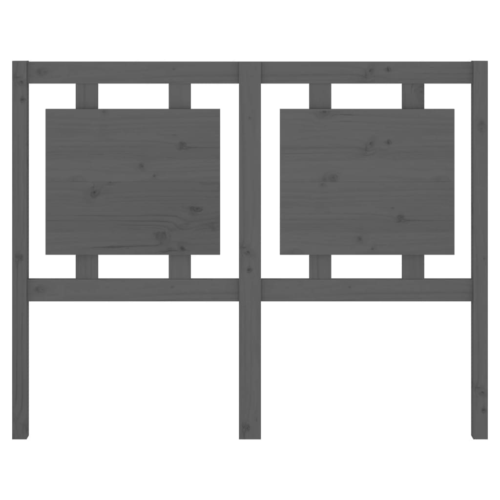 Bed Headboard | Grey | Solid Pine Wood | Large | Decorative Inlays