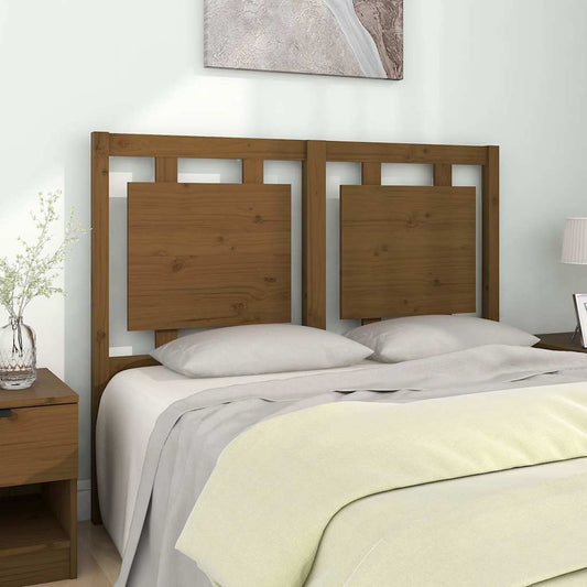 Bed Headboard | Honey brown | Solid pine wood | 125.5 x 4 x 100 cm