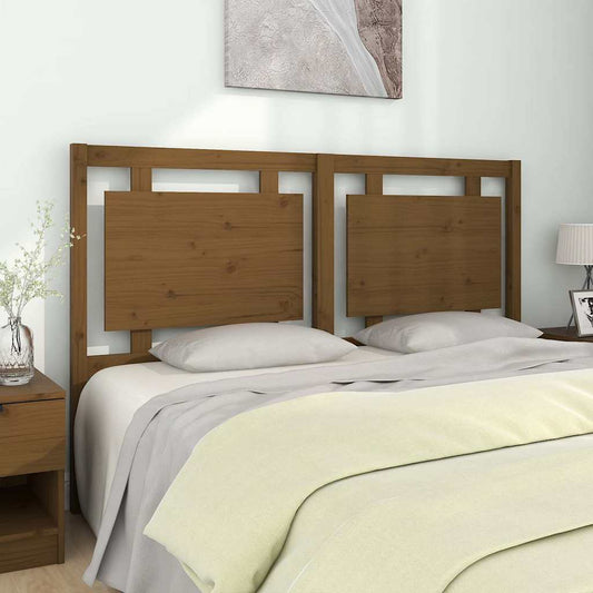 Bed Headboard | Honey brown | Solid pine wood | Standard Double