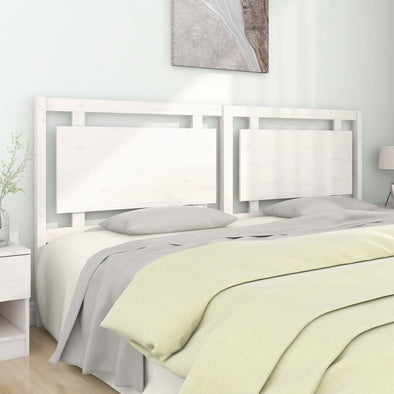 Bed Headboard White 205.5x4x100 cm Solid Pine Wood