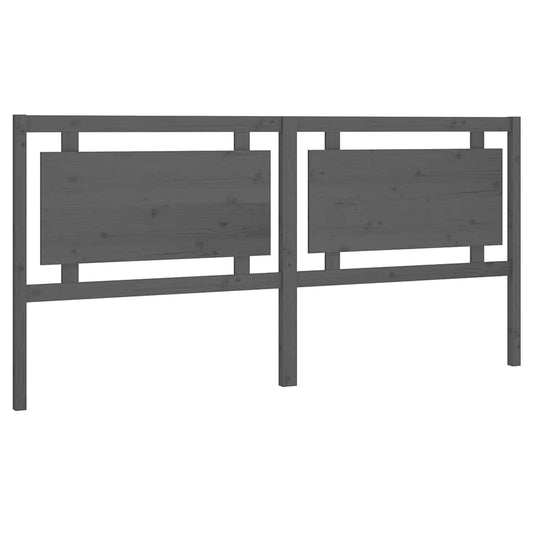 Bed Headboard | Grey | Solid Pine Wood | 205.5 cm wide