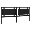 Bed Headboard Black 205.5x4x100 cm Solid Pine Wood