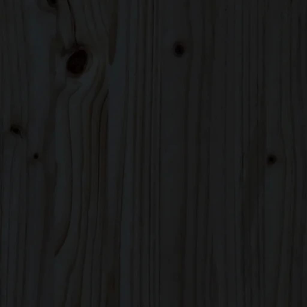 Bed Headboard Black 205.5x4x100 cm Solid Pine Wood