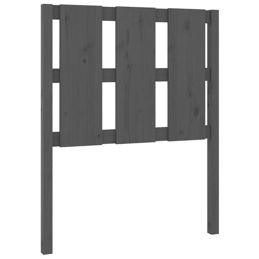 Bed Headboard | Grey | Solid Pine Wood | Standard | Decorative Inlays